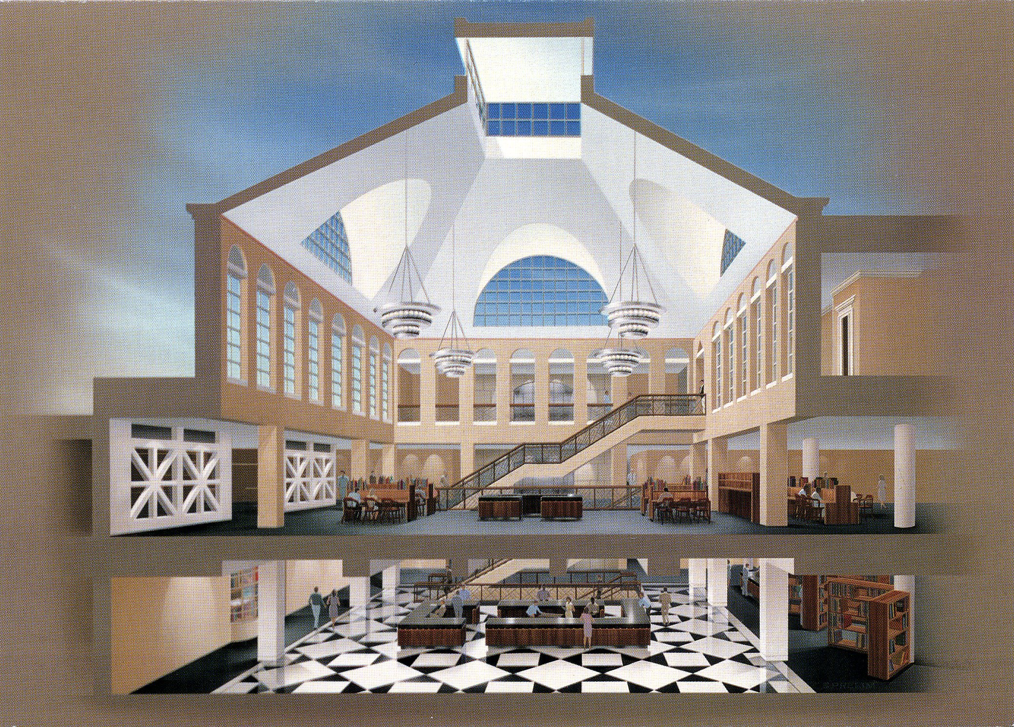 Drawing of interior of new building