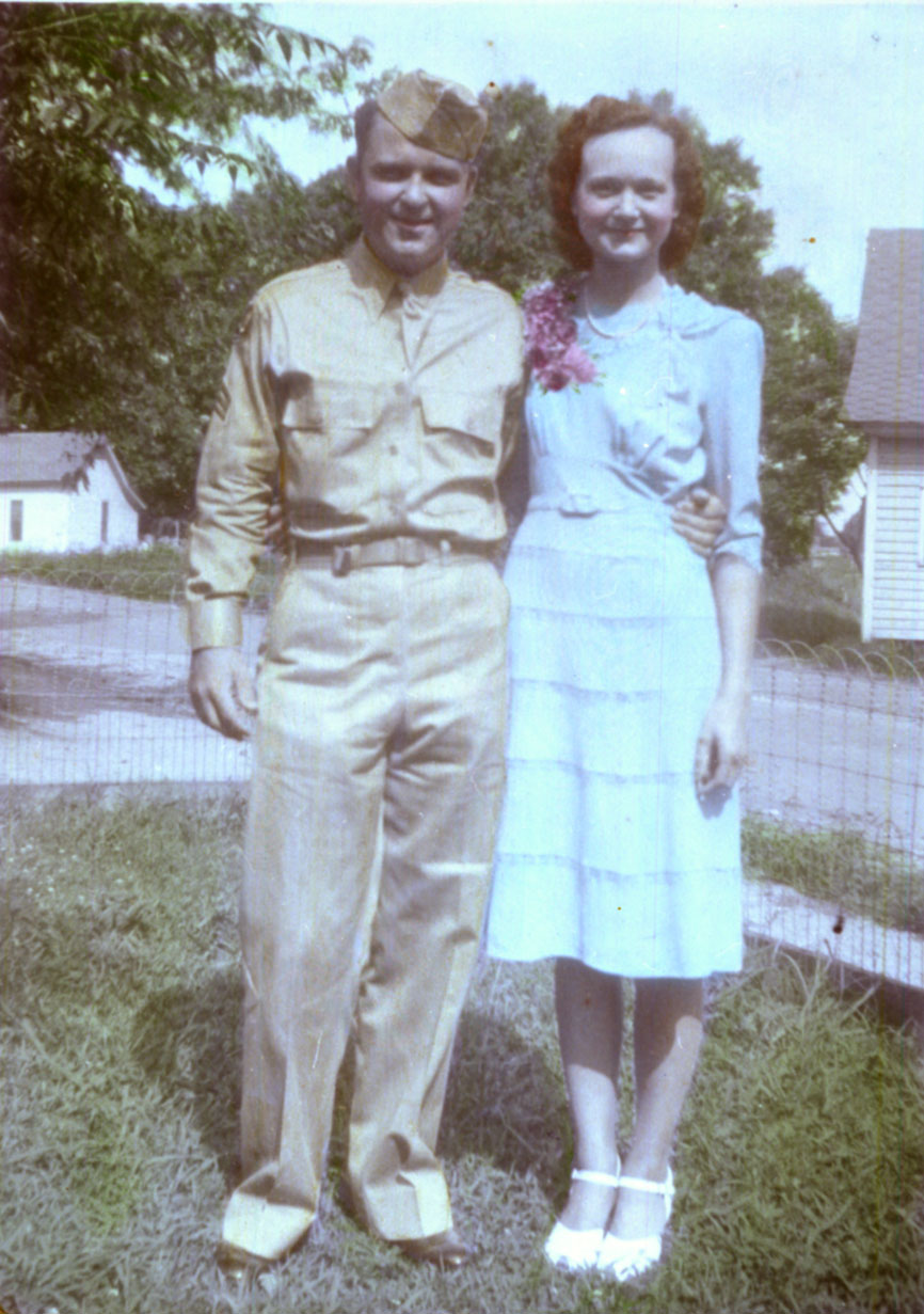 War Time Sweethearts The war did little to slow down romance in the mill community. Willie Suddreth House and John House in this hand tinted photograph. c. 1943