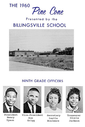 Billingsville School building and 9th grade class officers