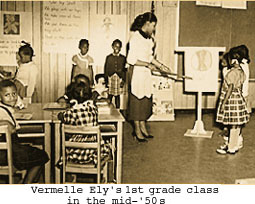 Vermelle Ely with her 1st graders in the mid-50s