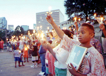 "Light for Justice" candlelight vigil at Marshall Park