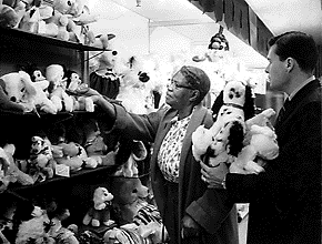 Miss Anita picking Christmas presents for “her children.”