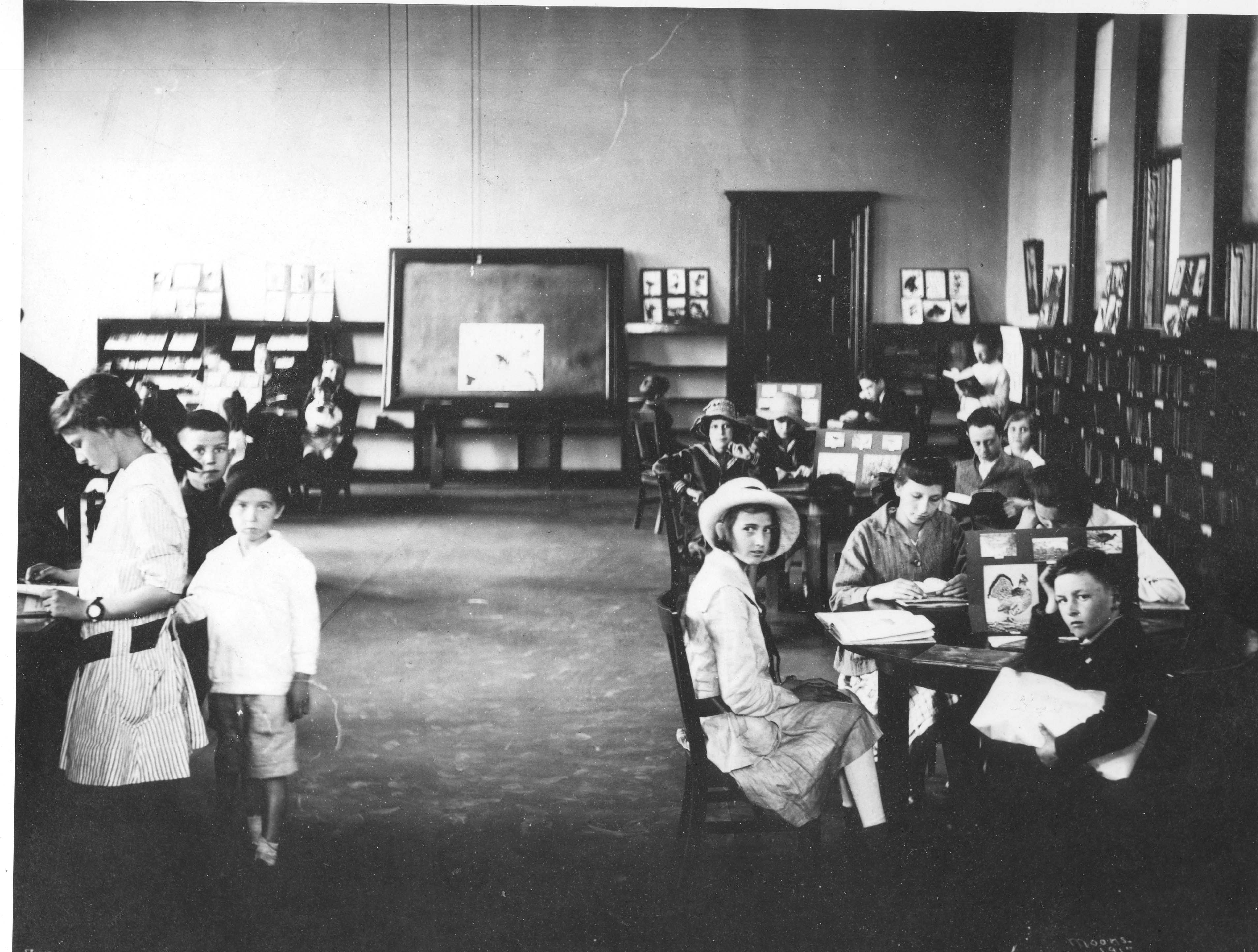 Pictured here in 1917, Children's Department annex and meeting room added with second gift from Carnegie Corporation.