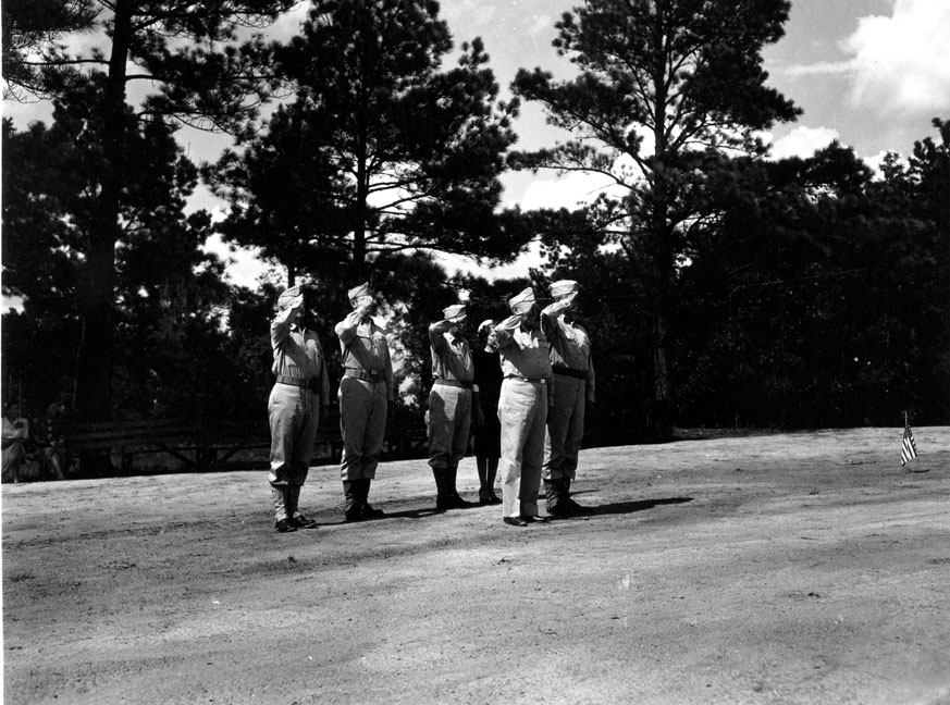 "Passing of flag, Camp Butner N.C."