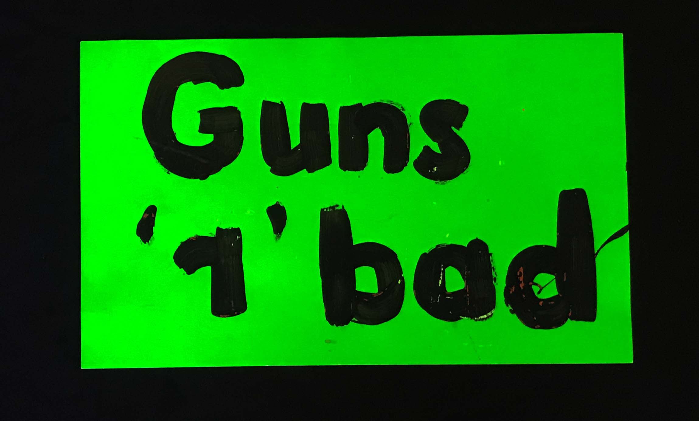 Charlotte March for Our Lives, 2018. Sign reads: "Guns r bad"