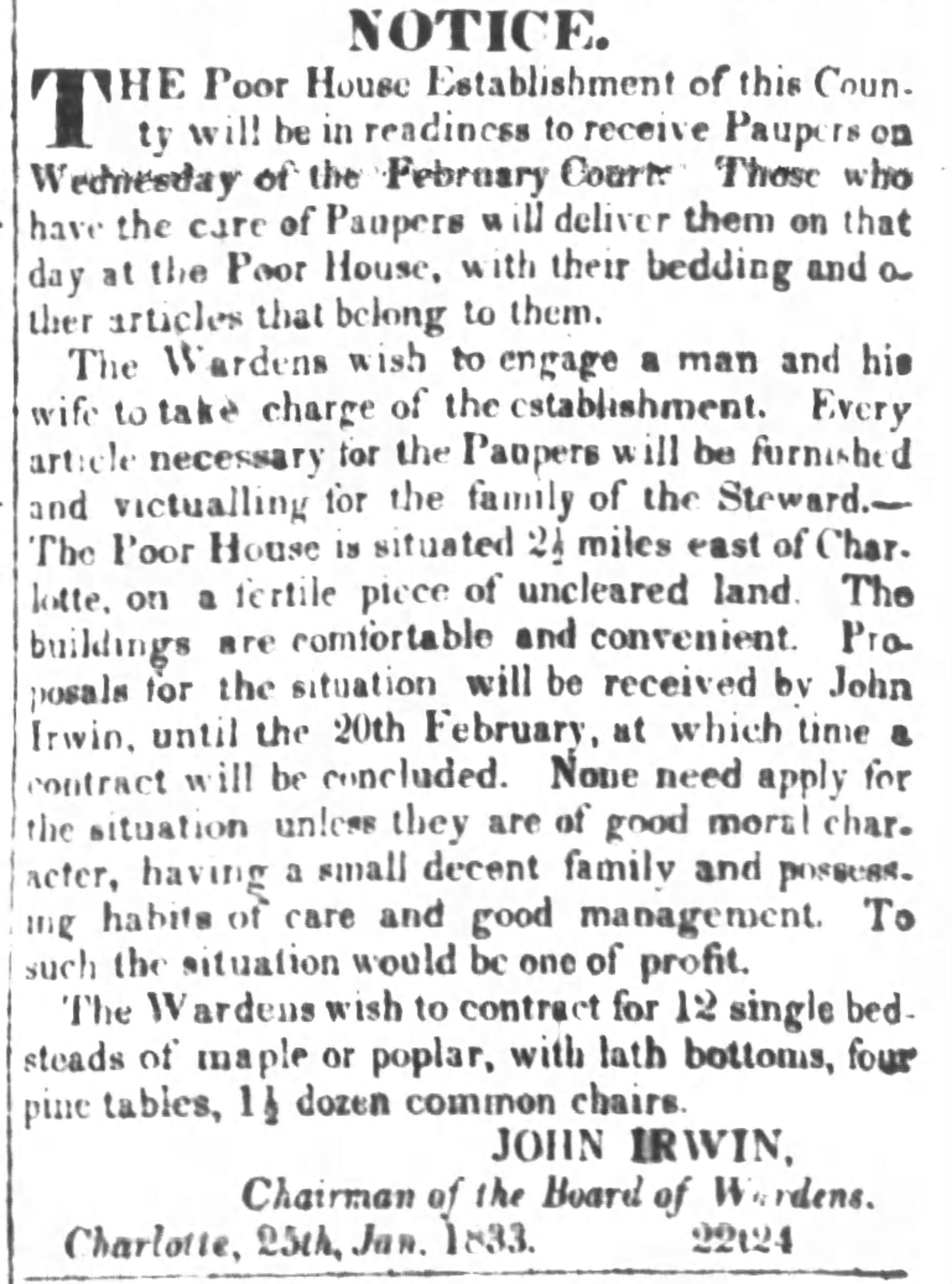 Miners' and Farmers' Journal, January 26, 1833, p.3