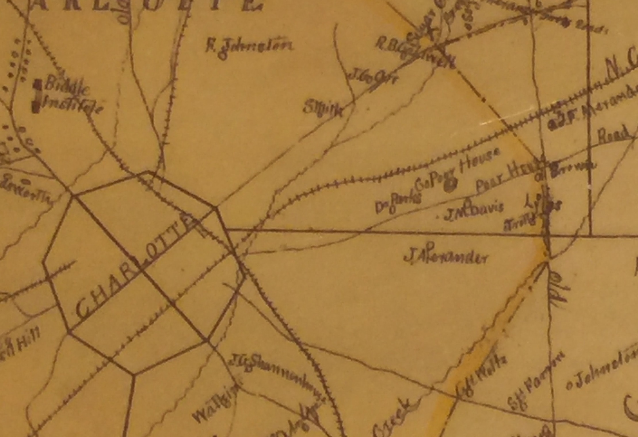 Detail from 1888 map shows Poor House and Poor House Road