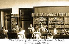 The Morgan Street School library in the mid-1920s