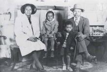 The Davis Family, c. 1945. Left to Right: Jessie Crosby Davis, Henrietta, Henry Jr., Henry Davis. JAMES G. CROSBY.