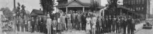 Fifth Annual Session Colored Undertakers Association of North Carolina, May 25-26, 1932. The group is pictured on South Brevard Street in front of the Alexander Funeral Home. MRS. KELLY M. ALEXANDER, SR.