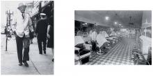 Edgar J. Phillips, owner of Service Barber Shop, c. 1940. MILDRED ALRIDGE. Right: One of many black-owned barber shops, Service Barber Shop was located on North College Street. MILDRED ALRIDGE.