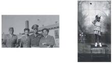 Doris Parks, 2nd from left, and friends at Lockbourne Airbase, 1944. TRILBY MEEKS. Right: Dorothy Neal poses in a WAC uniform. DOROTHY NEAL CROCKETT.