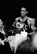 Cedric "Cornbread" Maxwell receives trophy.