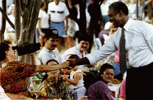 Harvey Gantt at campaign stop