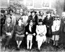 Members of the New Emmanuel Congregational Church, with their pastor, Dr. W. C. Calhoun, November 12, 1944. MARILYN PRIDE. 