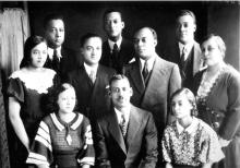 The McKnight Family, February 17, 1933. Left to right, seated: Thelma, James, Alto. Middle: Frances, Scott, Harold, Lucielle. Back row: James Jr., Charles, Edwin. THELMA M. COLSTON.