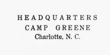 Camp Greene Letterhead