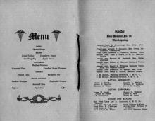 Menu for Thanksgiving Dinner, 1918