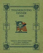 Thanksgiving menu, front cover