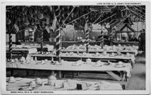 Mess Hall in U. S. Army Barracks.