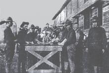 Soldiers Dining Outside