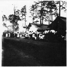 Black soldiers and visitors, Camp Greene, NC