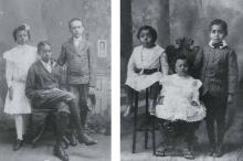 Left: Lula, Jerry and Robert Pugh. ANITA BALDWIN. Right: John, Thomas and James Martin, sons of Isaac M. and Rebecca G. Martin, 1907. JEANNE BRAYBOY.