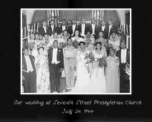 Wedding at 7th St. Presbyterian Church, July 24, 1944