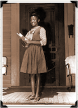Delois Huntley leaves for school on the first day of desegregation, 1957