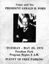 President Gerald Ford visited for Meck Dec Day, 1975. 