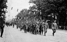 Soldiers marching (undated)