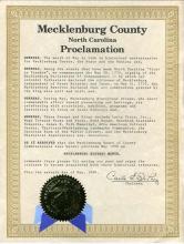 Proclamation of May, 1990, as Mecklenburg History Month
