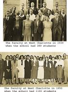 The faculty in 1939 and 1950