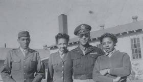 Charlotte's Doris Parks, second from left, and friends at Lockbourne Air base, 1944.
