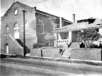 Brooklyn Presbyterian Church, organized 1911, and the manse. FIRST UNITED PRESBYTERIAN CHURCH ARCHIVES