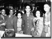 Dorris Parks (2nd from right) and Elliot Taylor (center) 1944