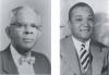 J. E. Grigsby, principal of Second Ward High School, 1931 - 1957. MIRIAM GRIGSBY BATES.  Right: Clinton L. Blake, first principal of West Charlotte High School, 1938 - 1966. ANITA BALDWIN.